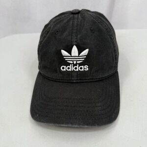 Adidas Black Trefoil Logo Baseball Cap Dad Hat OSFM Adjustable Strap Cotton